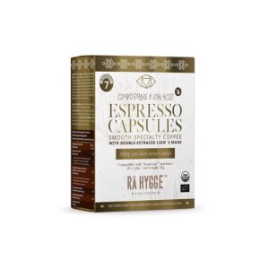 Lion's Mane lgsyrliga kaffekapslar til Nespresso kompatibla maskiner