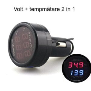 Voltmätare + Temp 4-30v DC bil båt husbil husvagn