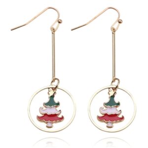 Örhängen till Jul / Christmas i Guld Färg - Ring med Julgran & Stjärna - Julklapp