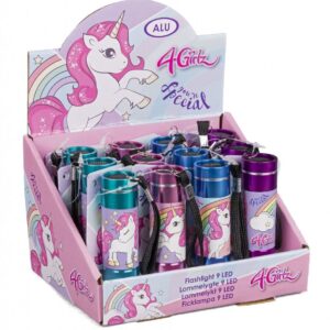 VN 4Girls UNICORN Alu Ficklampa Flashlight LED 9cm