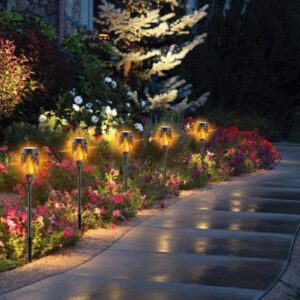 LED Fackla med Solceller fr trdgrden 2 pack