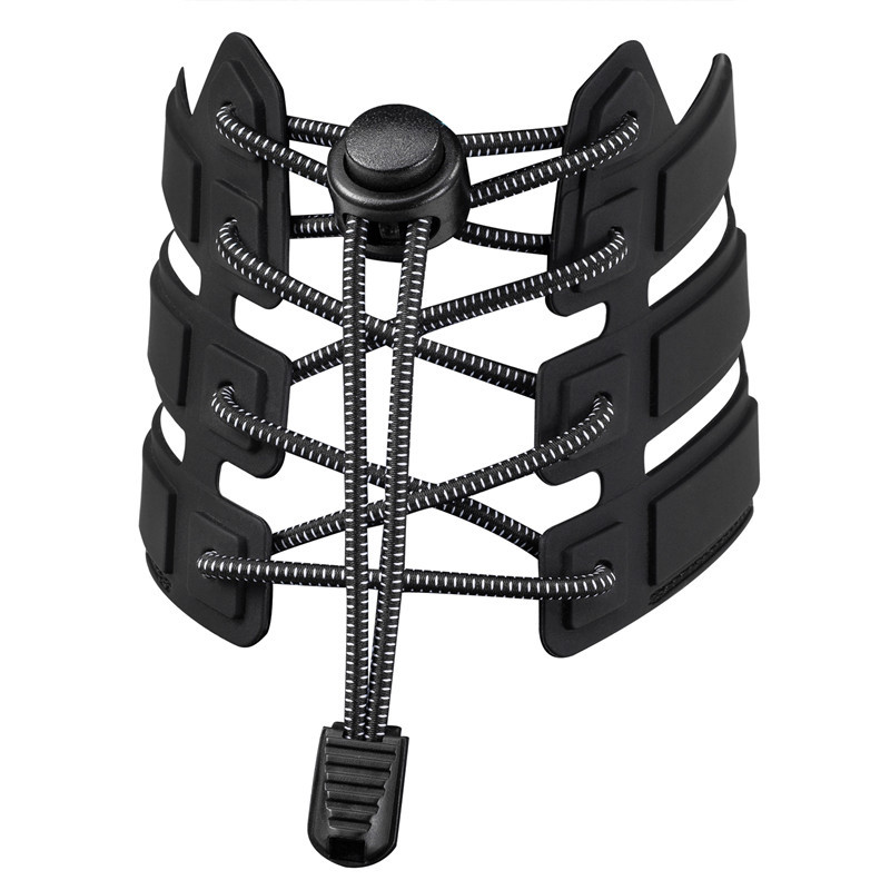 Knytfria elastiska skosnören 110 cm 1 par Black