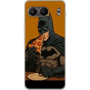 OnePlus Nord 4 Genomskinligt Skal Batman-poster som äter pizza DC Comics hjälte tecknad film retro humor roligt matillustration humoristisk konst