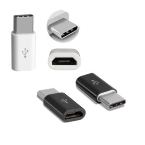 2-Pack Micro-USB till USB-C (hane) Adapter - SVART