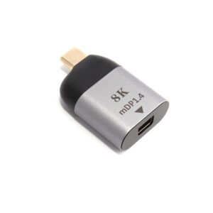 NRDIC USB C till Mini Displayport adapter 8K i 60Hz Std fr 3D och HDCP 1.4 och 2.2 10cm Aluminium Space Grey