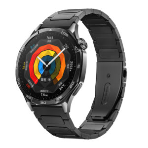 Premium 22mm Svart Klockarmband i Titanlegering - Universell Passform