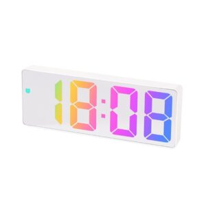 LED-klocka Elektronisk digital vckarklocka Frgglad 12/24H Vit