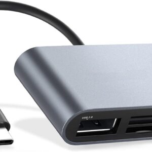 NÖRDIC USB-C Kortläsare 2 Slot SD, MicroSD, 1xUSB-A UHS-I