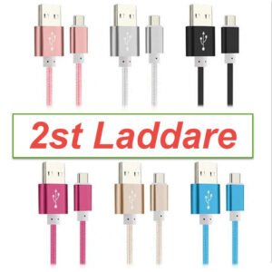 2-PACK Snabbladdning 1M USB-C kabel /laddare / laddsladd