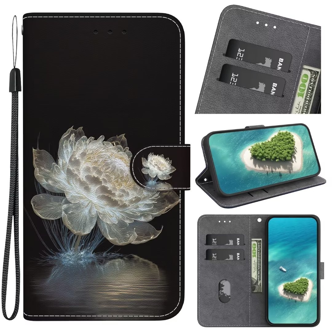 Plånboksfodral Samsung Galaxy A56 - Vit Blomma