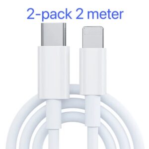2-pack 2M USB-C till Lightning-kabel för iPhone