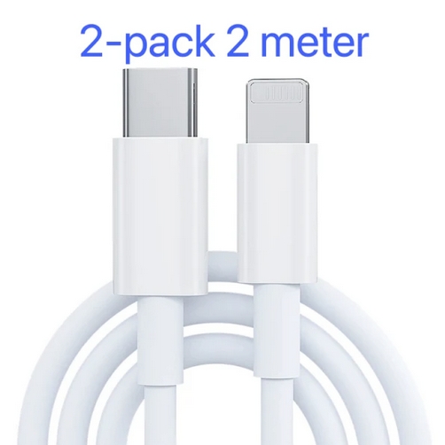 2-pack 2M USB-C till Lightning-kabel för iPhone
