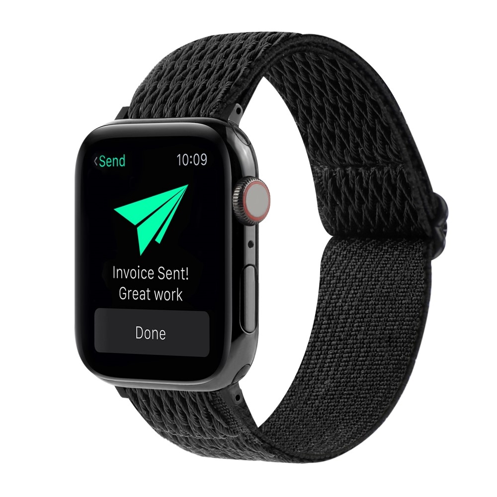Vävd Nylonarmband Apple Watch 42/44/45/49 mm Svart