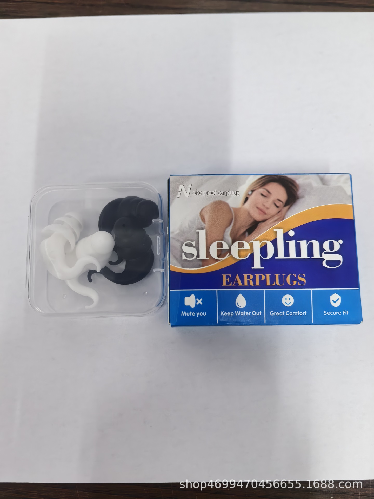 Professionella silikonöronproppar med brusreducering - 2 par Black+White