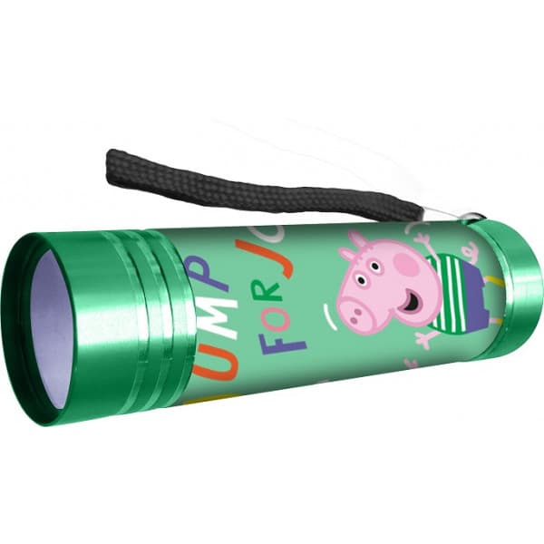 Peppa Pig Greta Gris Alu Torch Ficklampa Flashlight LED 9cm GRN