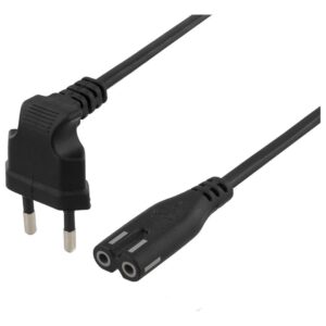 Power cable angled CEE 7/16 straight IEC 60320 C7 3m black