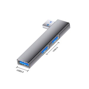 USB-hubb med flera portar: USB till dubbla USB 2.0 + USB 3.0 för telefoner, surfplattor och bärbara datorer Grey