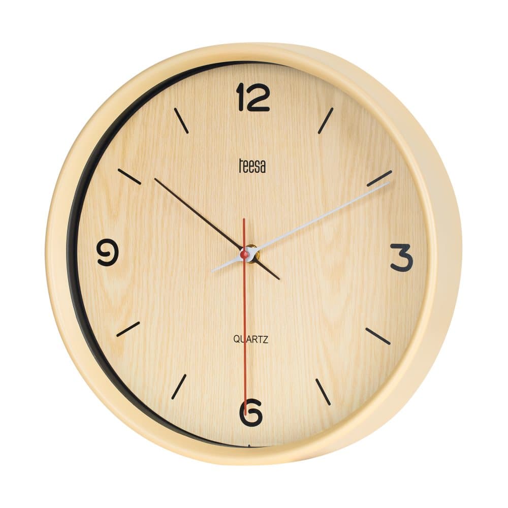 VĂ€ggklocka 30 cm ljusbrun