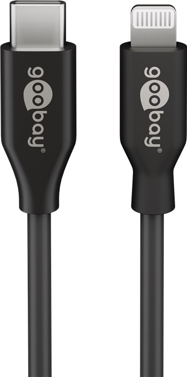 Lightning till USB-C™ laddnings- och synkroniseringskabel, 0,5 m, svart