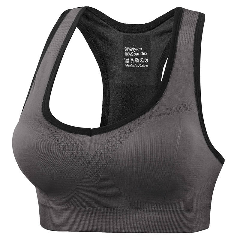 Plus Size Sports BH - Andningsbar och stödjande design Grey 3XL