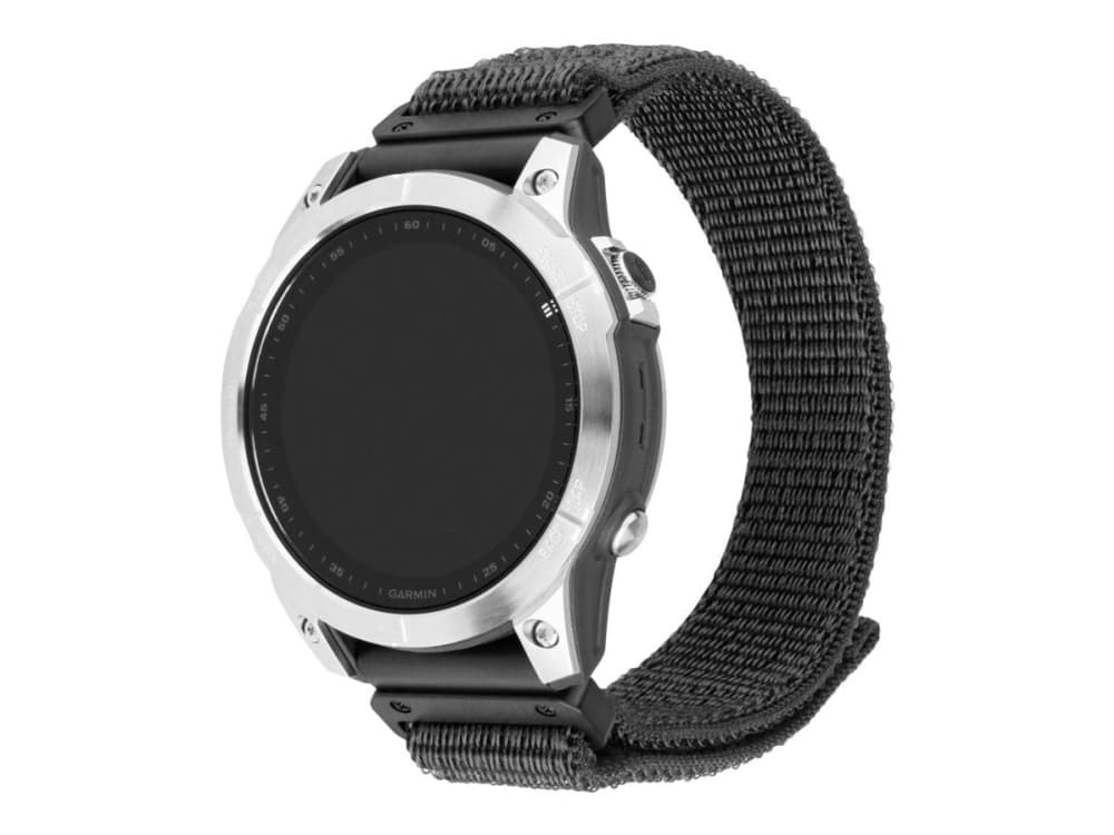 FIXED - Slinga för smart klocka - nylon - 160-210 mm - mörkgrå - för Garmin Approach S70; epix Pro; Instinct Crossover; MARQ Athlete, Captain, Golfer