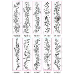 Wildflower Temporary Tattoos - 10 Sheets Set