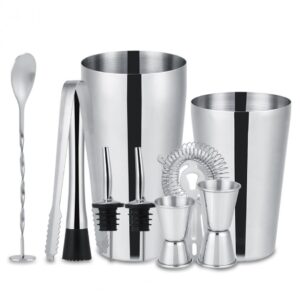 10-delar cocktailset , barset, shaker 700ml - Rostfritt stl