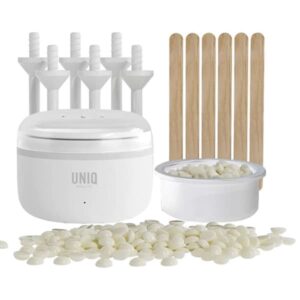 UNIQ Mini Wax Heater Kit Hrborttagningsset fr ansikte och kropp med vaxprlor och tillbehr
