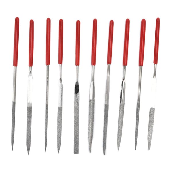 Nlfilset - 10 st - Hrdat - Robust - Hllbart - Bekvmt handtag - Praktiskt - Smyckesfilar - 3x140mm