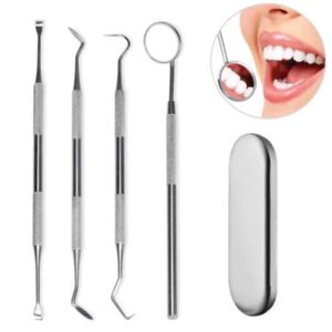 Professionell tandhygien kit 4 delar rostfritt stl Silver
