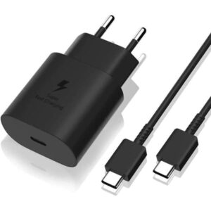 25W Snabbladdare - ZISONIX - USB-C - Kompatibel Samsung S22/S21/S20 - 1M Kabel - Svart