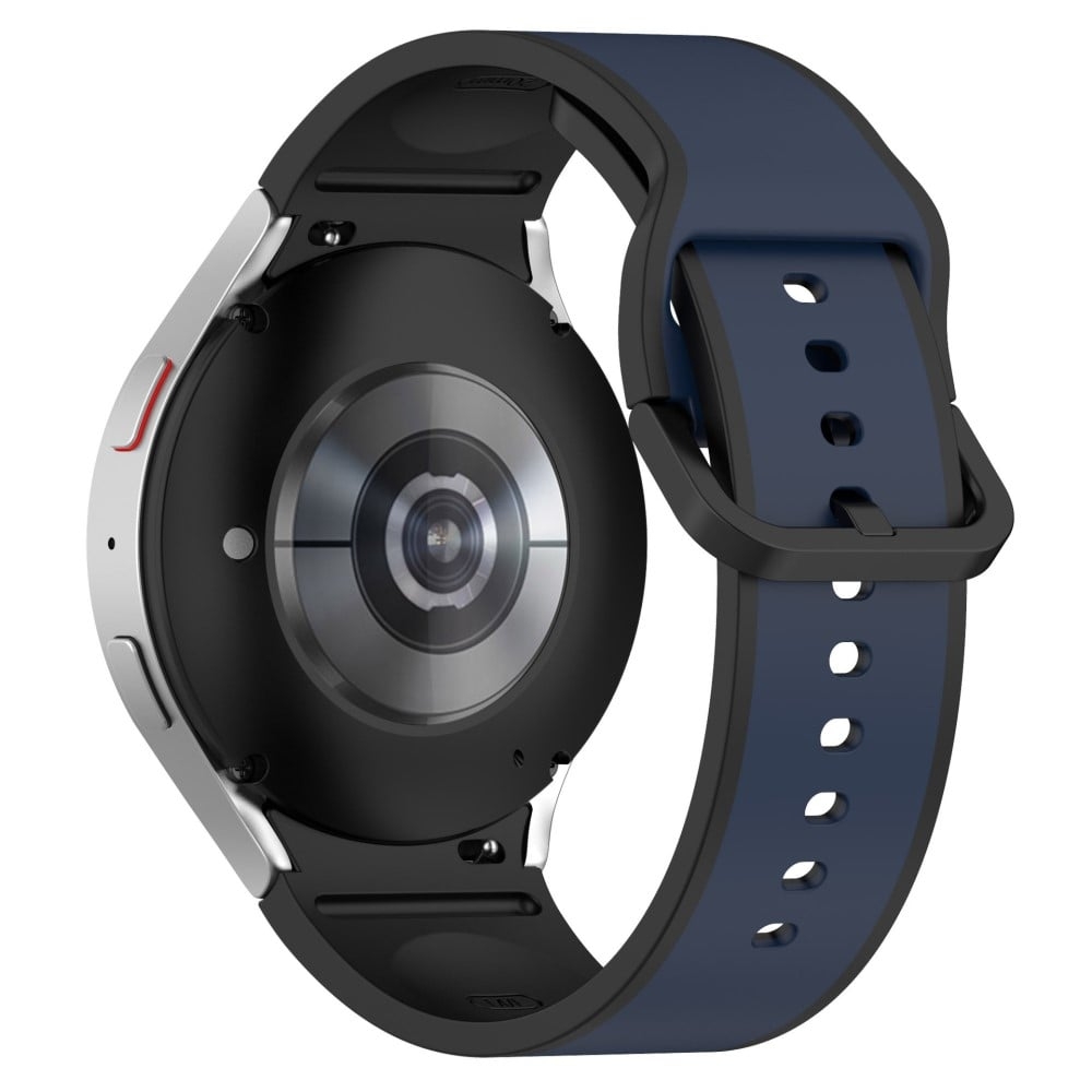 KALEBOL Tvfrgat silikonarmband Samsung Galaxy Watch7 / Watch FE 40mm / Watch6 / Watch 5 Klockarmband - Midnattsbl + Svart