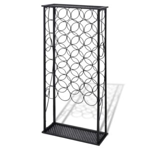 vidaXL Vinstll fr 28 flaskor metall