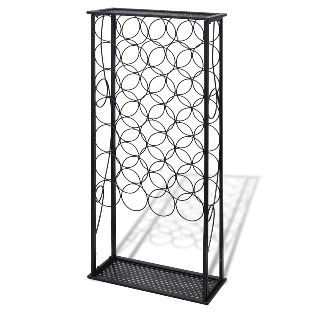vidaXL Vinstll fr 28 flaskor metall