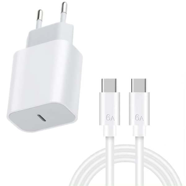 USB-C Snabbladdare 20W + 1M Kabel – iPhone & Android