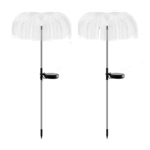 2-Pack solar fyrverkeri ljus, trädgård ljus för terrass innergård gräsmatta jul MultiColor