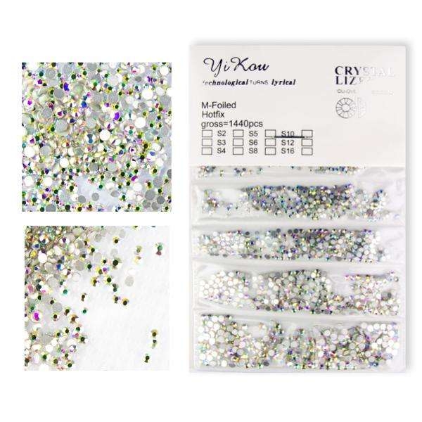 1440st Zirkon stenar - Crystal AB - Rhinestones nageldekorationer
