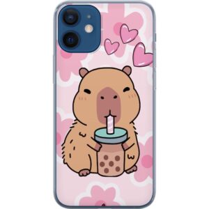 Kompatibelt Mobilskal till Apple iPhone 12 Kawaii Capybara Hjärtan Anime Stil Söt Design Djurmotiv TikTok Populärt Present Tjej