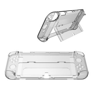 Kompatibel med Nintendo Switch OLED Protector Transparent fodral med Kickstand