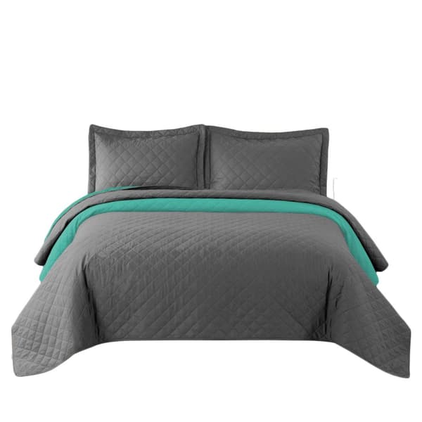 Överkast Inez 220x240 Grå Mintgrön TUTUMI 240x220x1cm