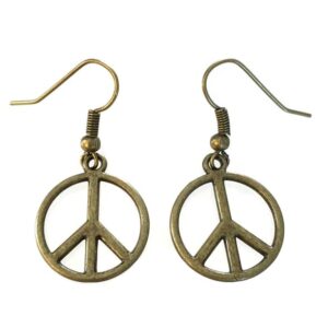Örhängen Peace Fredssymbol Brons Symbol