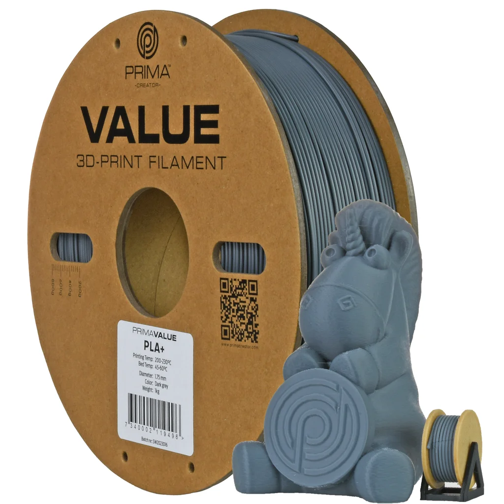 PrimaValue PLA+ - 2,85mm - 1kg - Mörkgrå