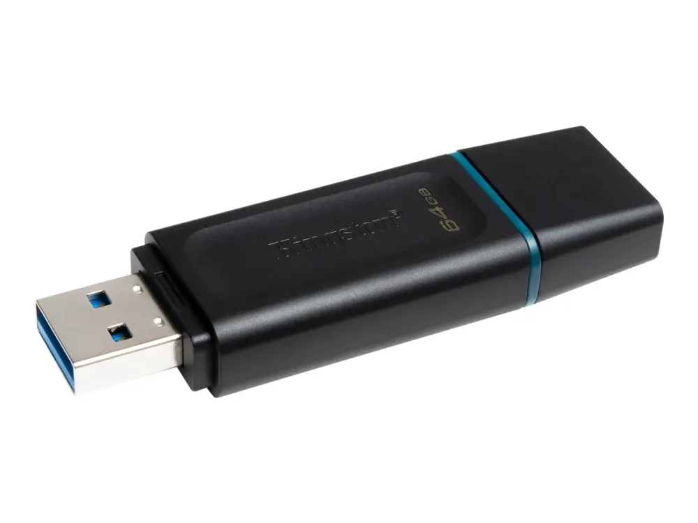 Kingston DataTraveler Exodia - USB flash-enhet - 64 GB - USB 3.2 Gen 1 - svart med blgrnt