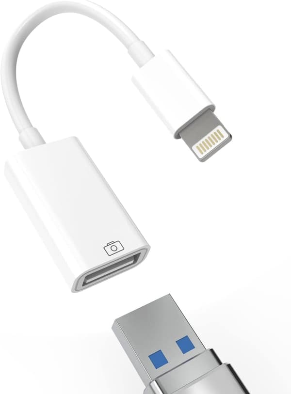 Lightning till USB Adapter Snabb Dataverfring, Kompatibel med iPhone & iPad