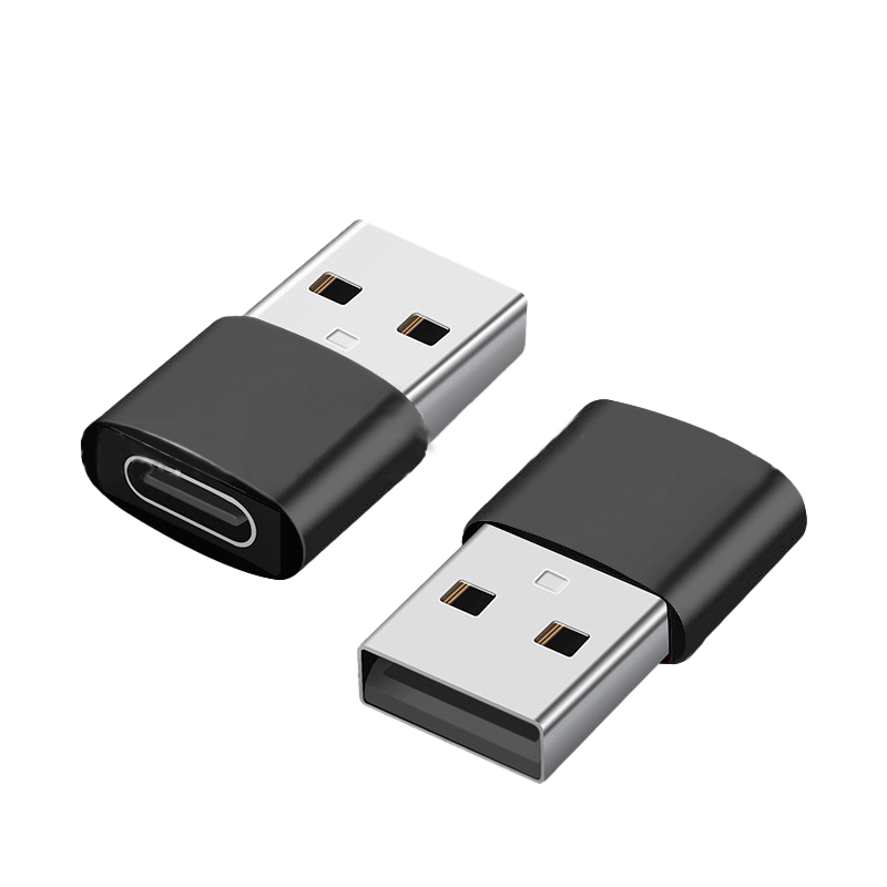 2-pack USB-C till USB-adapter för dataöverföring och laddning Black