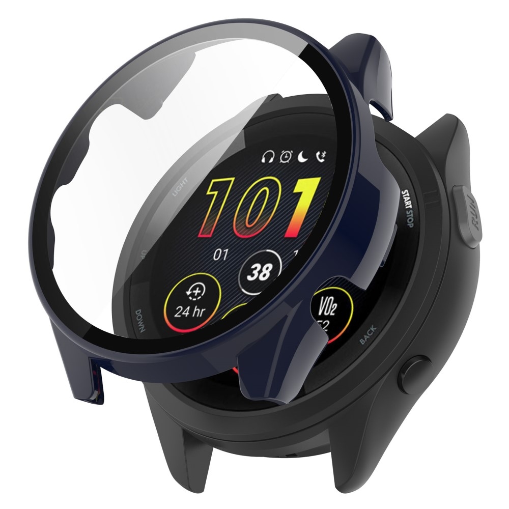 Garmin Forerunner 165 / Forerunner 165 Music Hårt stötskyddande klockfodral med skärmfilm av härdat glas - Mörkblå