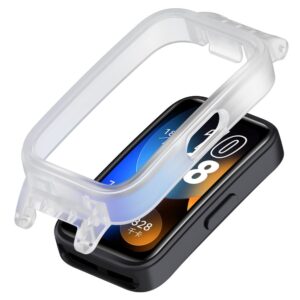 12MM Smart Watch Fodral Huawei Band 10 NFC / 10 / 9 NFC / 9 / 8 NFC / 8 Lättviktig stötskyddande skyddsram - Transparent Vit