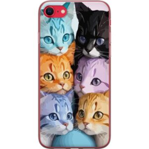 Kompatibelt Mobilskal till Apple iPhone SE (2020) Färgglada Katter