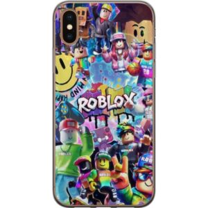 Kompatibelt Mobilskal till Apple iPhone XS Stor och färgglad Roblox-värld fylld med karaktärer, rörelse och energi, lekfull gaming-illustration perfe