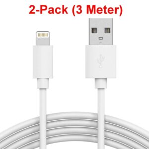 2-Pack 2M laddare iPhone 5/6/6s/6 Plus/7/8/X/11/iPad
